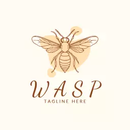 Elegant Brown Wasp Illustration Representing Nature Logo Template