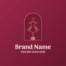 Elegant Burgundy and Gold Fashion Display Logo Template