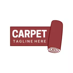 Elegant Burgundy Carpet Rolls Featuring Quality Flooring Logo Template