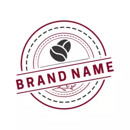 Elegant Burgundy Coffee Bean Design for Your Brand Logo Template