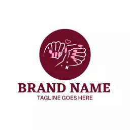 Elegant Burgundy Nail Art Design Showcasing Glamorous Styles Logo Template