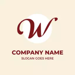 Elegant Burgundy W Letter Design for Branding Logo Template