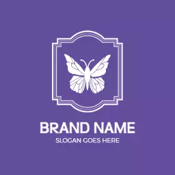 Elegant Butterflies Flourishing in a Beauty Brand Logo Template