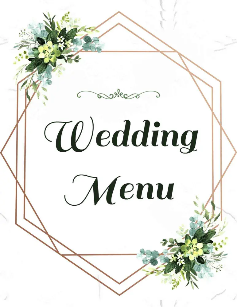 Elegant Butternut Squash Soup and Vegan Creations Wedding Menu Template