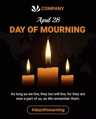 Elegant Candlelit Day of Mourning Remembrance Poster Template