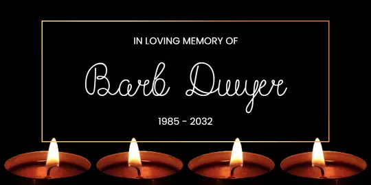Elegant Candlelit Tribute with Name and Dates Tarpaulins Template
