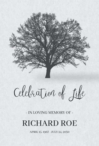 Elegant Celebration of Life Memorial Service Invitation Template