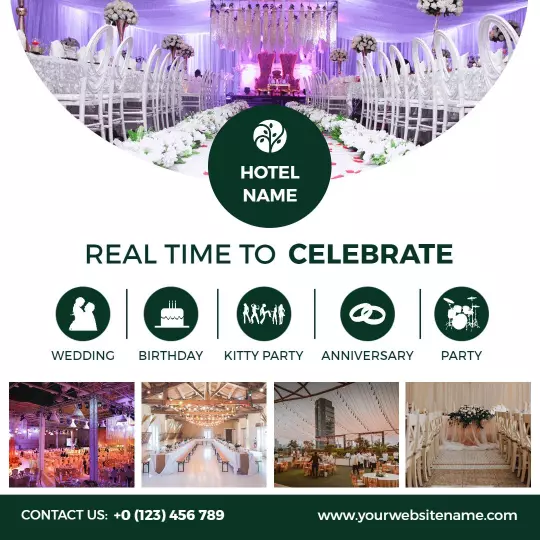 Elegant Celebration Venue for Weddings and Parties Ad Template