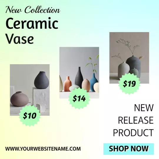 Elegant Ceramic Vase Collection Promotion Ad Template