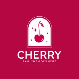 Elegant Cherry Design Featuring Bright Color and Simplicity Logo Template