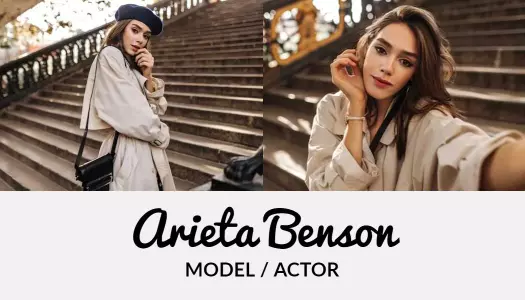 Elegant Chic Actress Portfolio Business Card Template