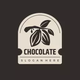 Elegant Chocolate Leaf Design Perfect for Culinary Logo Template