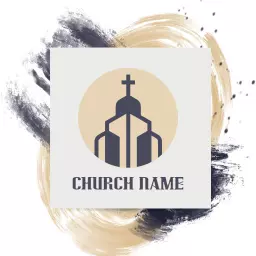 Elegant Church Architecture Design Featuring Soft Colors Mockup Template