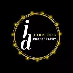 Elegant Circle Design with Bright Yellow Photography Monogram Logo Template