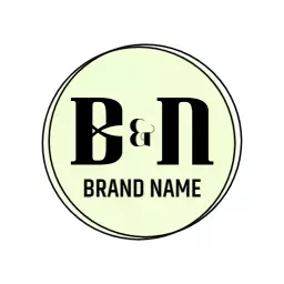 Elegant Circle Monogram Design Featuring Initials B and N Logo Template