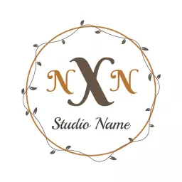 Elegant Circle Monogram with Nature-Inspired Details Logo Template
