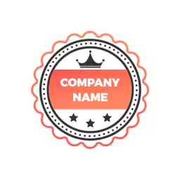 Elegant Circular Badge Design Featuring Bright Orange Colors Logo Template