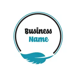 Elegant Circular Business Name Design with Aquatic Elements Logo Template