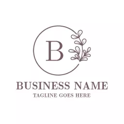 Elegant Circular Design Featuring Floral Elements Logo Template