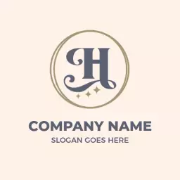 Elegant Circular Design Featuring H Letter and Gold Accents Logo Template