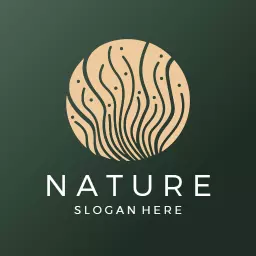 Elegant Circular Design Featuring Nature Elements Logo Template