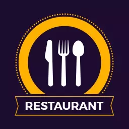 Elegant Circular Design Featuring Utensils for Restaurant Logo Template