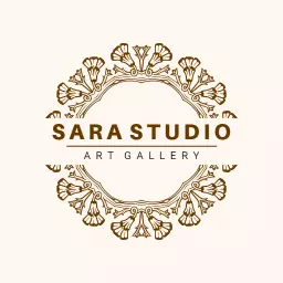 Elegant Circular Design Showcasing Art Gallery Details Logo Template