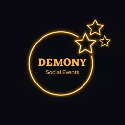Elegant Circular Design with Golden Stars for Event Planner Logo Template