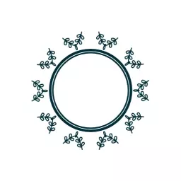 Elegant Circular Design with Leaf Accents for Blank Circle Logo Template