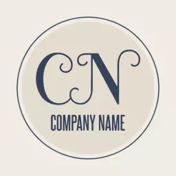 Elegant Circular Monogram Design with Initials and Text Logo Template