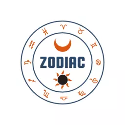 Elegant Circular Zodiac Symbol Design with Cosmic Elements Logo Template