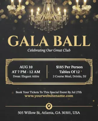 Elegant Club Gala Ball Event Flyer Template