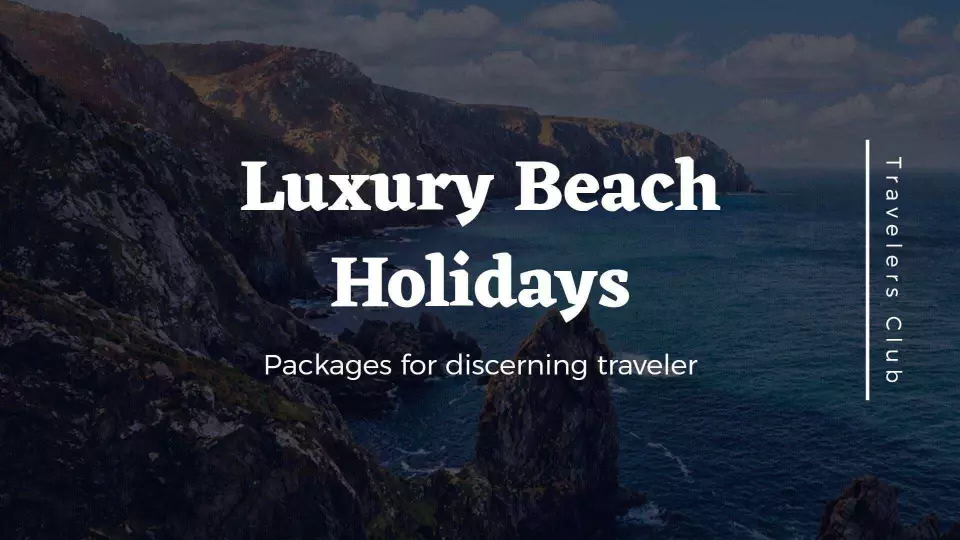 Elegant Coastal Luxury Beach Holiday Package Sales Presentation Template