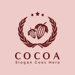 Elegant Cocoa Design Featuring Distinctive Cocoa Pods Logo Template