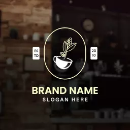 Elegant Coffee Cup Design Emphasizing Cozy Cafe Atmosphere Logo Template