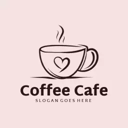 Elegant Coffee Cup Design Representing Cozy Cafe Atmosphere Logo Template