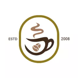 Elegant Coffee Cup Design with Steam and Beans Logo Template