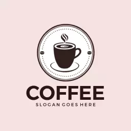 Elegant Coffee Cup Design with Steam Illustrating Coffee Logo Template