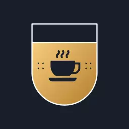 Elegant Coffee Cup Icon Against Dark Background Logo Template