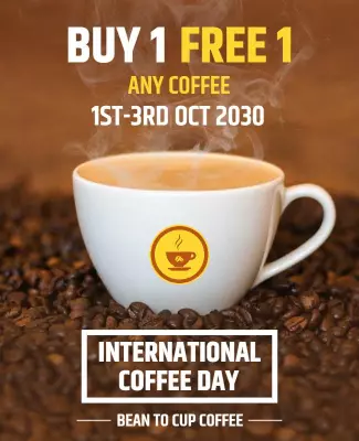 Elegant Coffee Promotion for International Coffee Day Poster Template