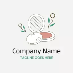 Elegant Compact Makeup Design Showcasing Beauty Essentials Logo Template