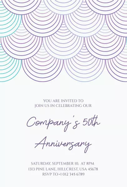 Elegant Company 50th Anniversary Celebration Invitation Template