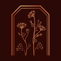 Elegant Copper Floral Design Symbolizing Royal Heritage Logo Template