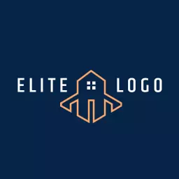 Elegant Copper House Design Emphasizing Real Estate Logo Template