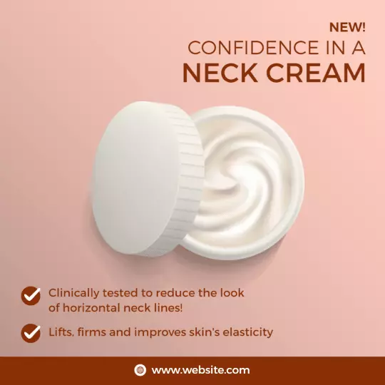 Elegant Cream Jar Design for Neck Care Promotion Ad Template