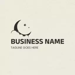 Elegant Crescent Moon Design with Stars for Nighttime Logo Template