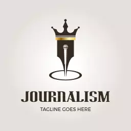 Elegant Crown and Pen Symbolizing Powerful Journalism Logo Template
