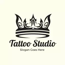 Elegant Crown Design Symbolizing Authority in Tattoo Studio Logo Template
