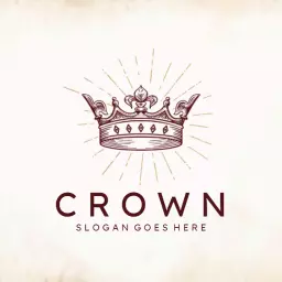 Elegant Crown Design with Vintage Style Elements Logo Template