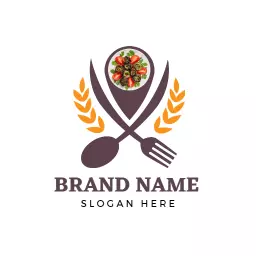 Elegant Culinary Design Featuring Fork and Spoon Icons Logo Template